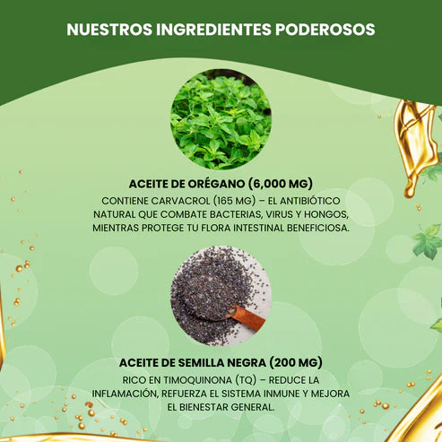 Aceite de Orégano con Aceite de Semilla Negra